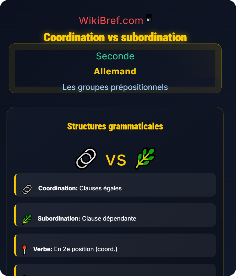 Conjonctions de coordination Les groupes prépositionnels