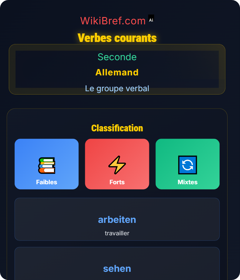 Verbes faibles, forts et mixtes Le groupe verbal