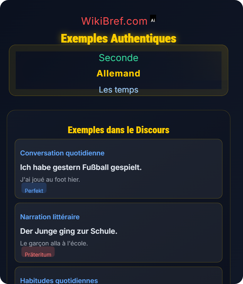 Prétérit et parfait Les temps