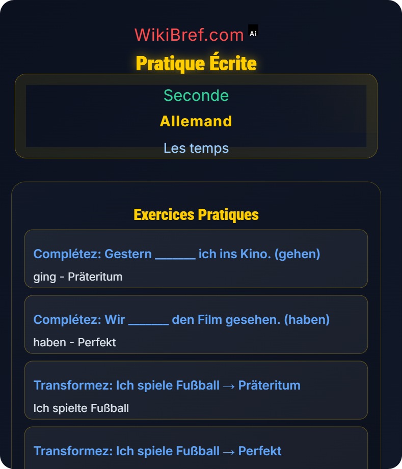 Prétérit et parfait Les temps