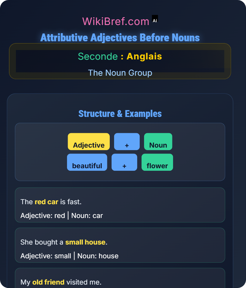 Adjectives and Their Order The Noun Group