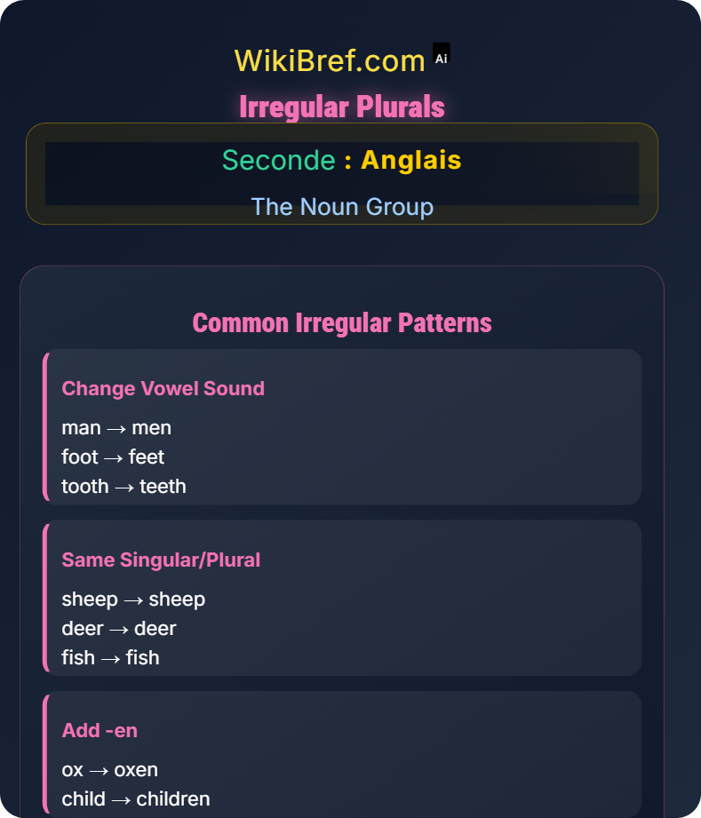 Plural Formation and Exceptions The Noun Group