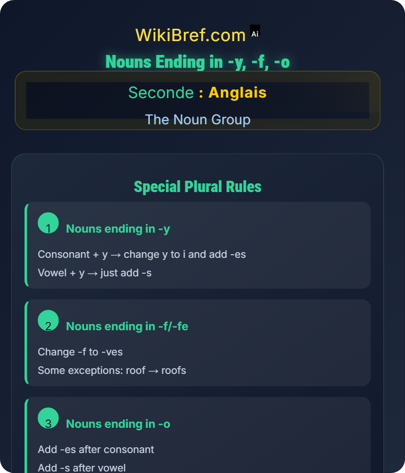 Plural Formation and Exceptions The Noun Group