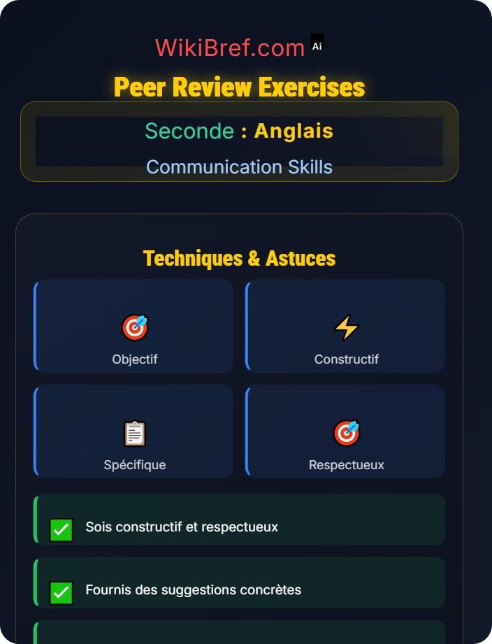 Peer review exercises Reading and Writing