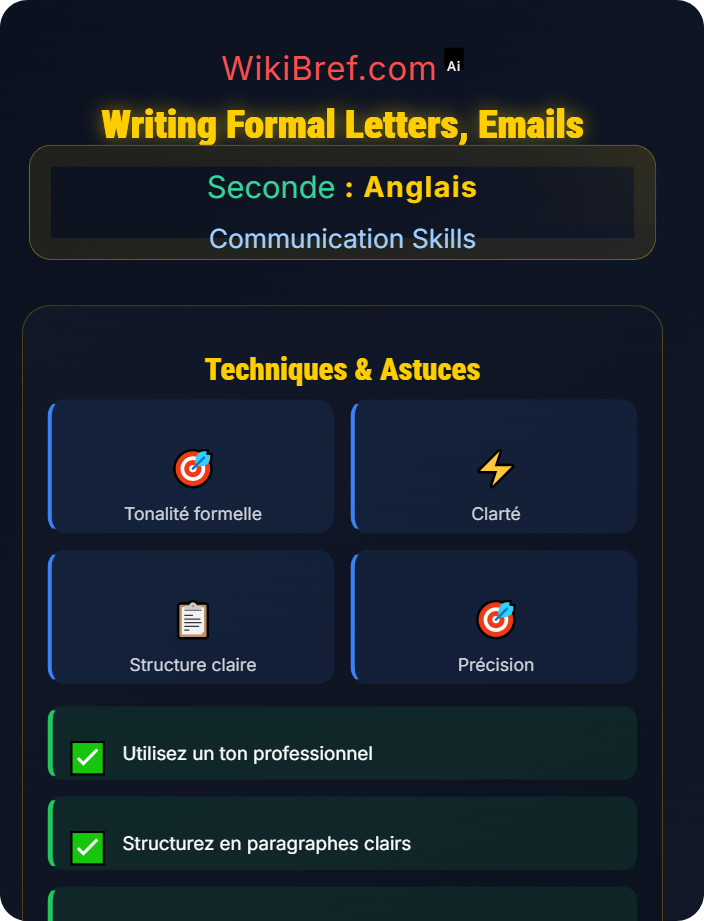 Writing formal letters, emails Exam Preparation