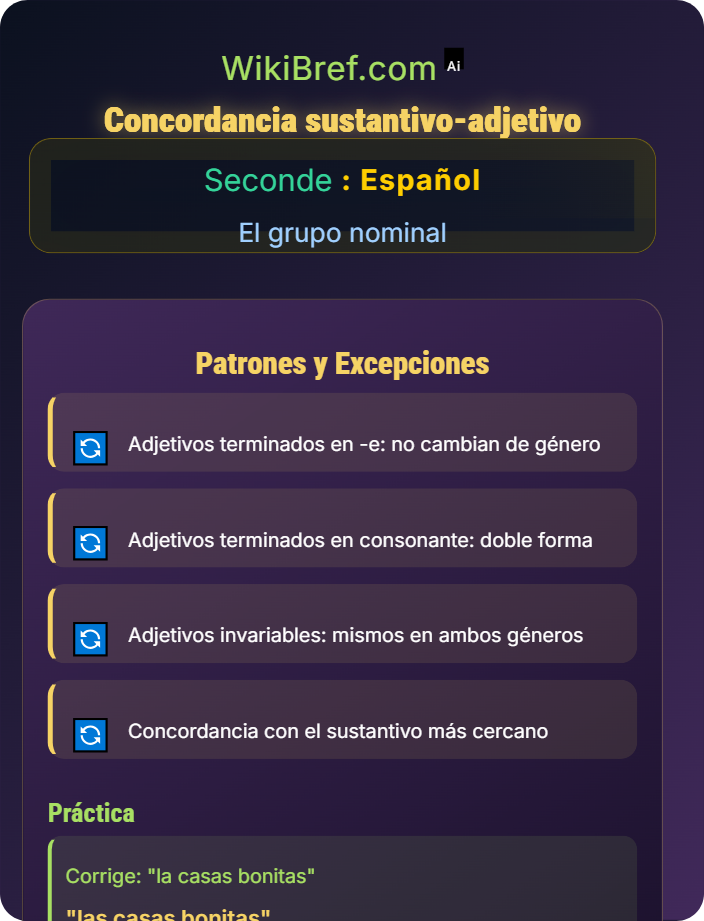 Concordancia sustantivo-adjetivo Género y número