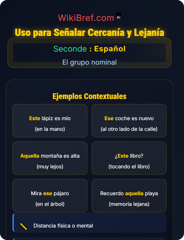 Uso para señalar cercanía y lejanía Los demostrativos y posesivos