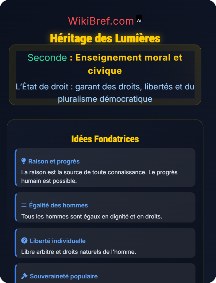 Héritage des Lumières L’État de droit : le fruit d’une longue évolution