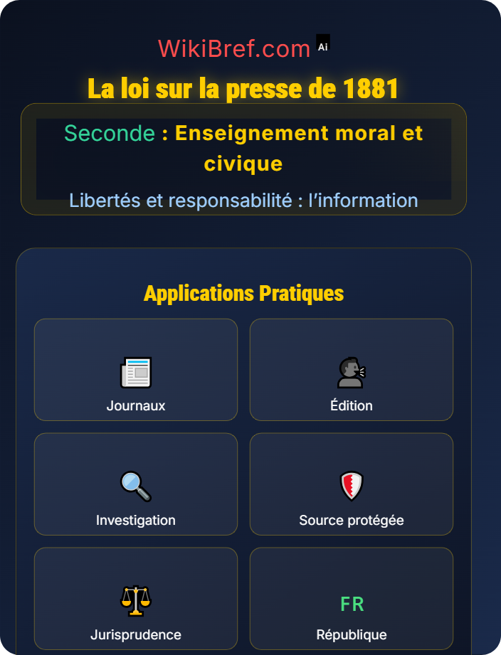 La loi sur la presse de 1881 La liberté de la presse