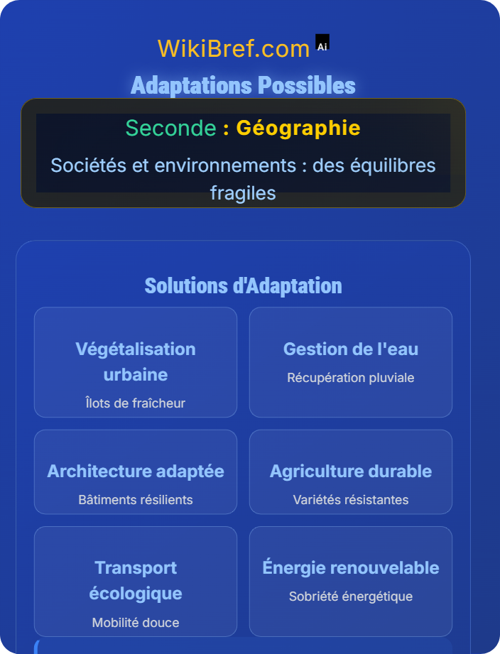 Adaptations possibles Le changement climatique et ses effets sur un territoire densément peuplé