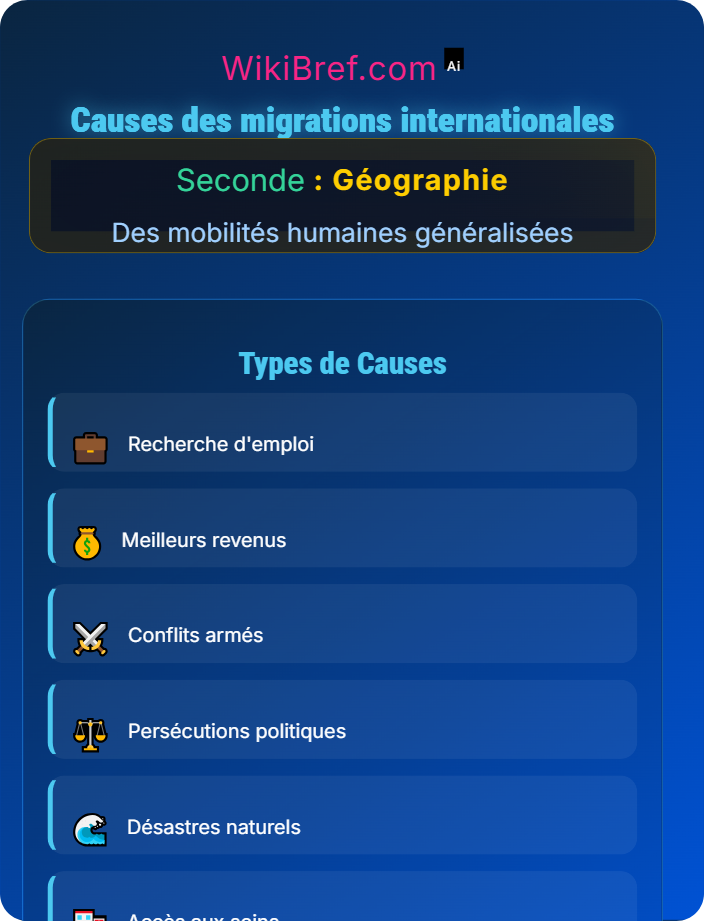 Causes des migrations Enjeux et défis des migrations internationales