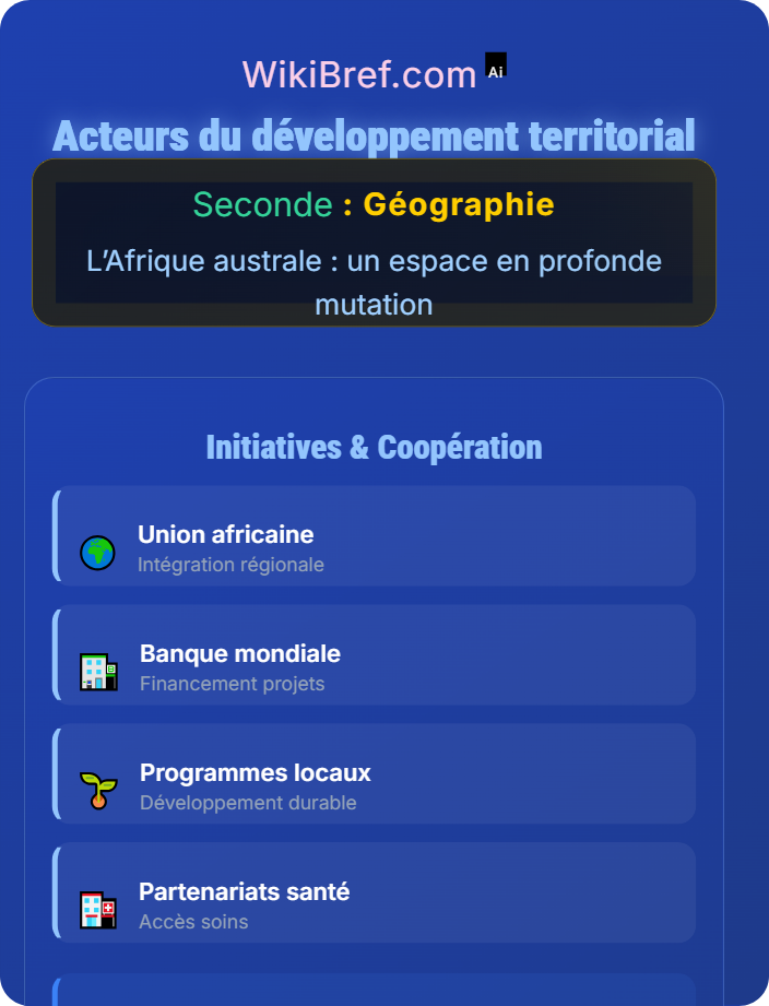 Acteurs du développement territorial L’aménagement et la valorisation des milieux d’Afrique australe