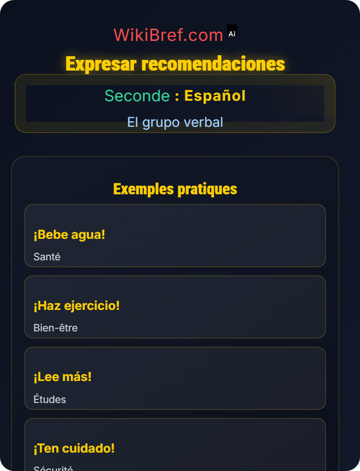 Expresar recomendaciones El imperativo y consejos
