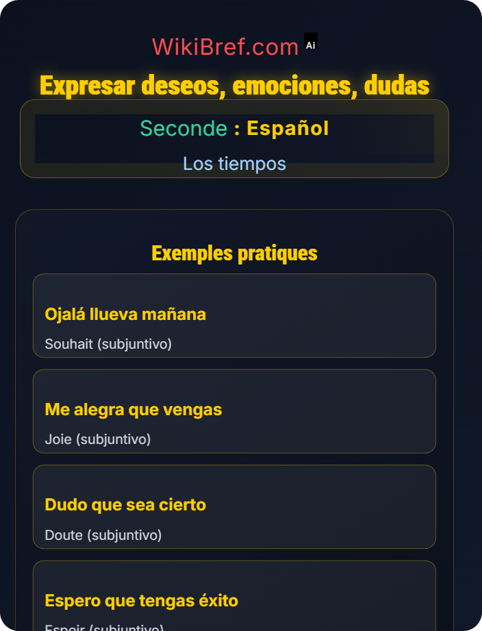 Expresar deseos, emociones, dudas Presente de indicativo y subjuntivo