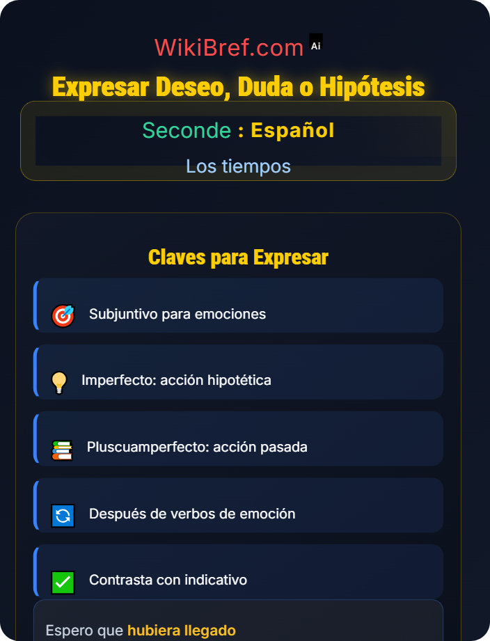 Expresar deseo, duda o hipótesis Subjuntivo pasado e imperfecto