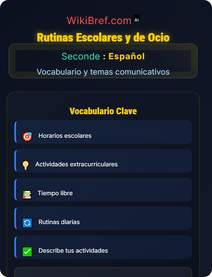 Rutinas escolares y de ocio Vida cotidiana y rutinas