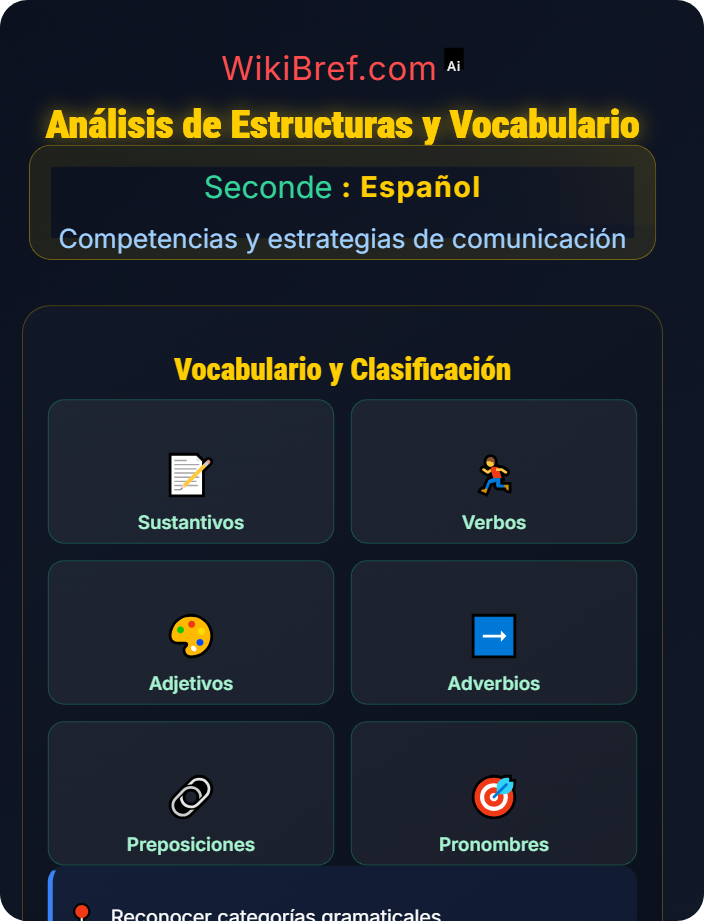 Análisis de estructuras y vocabulario Comprensión escrita