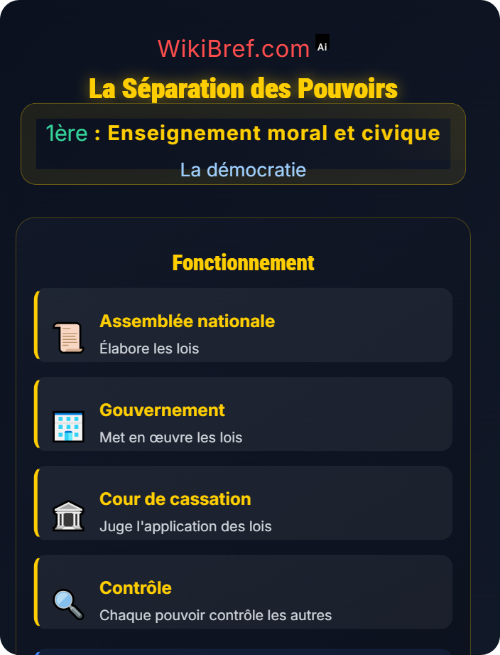 La séparation des pouvoirs Les fondements de la démocratie