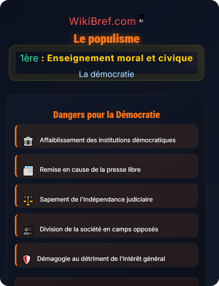 Le populisme Les menaces contre la démocratie