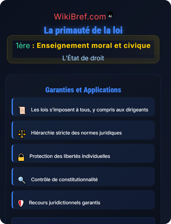 La primauté de la loi Les principes de l’État de droit