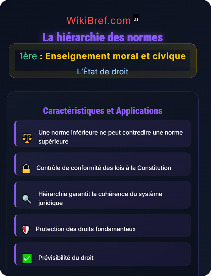 La hiérarchie des normes Les principes de l’État de droit