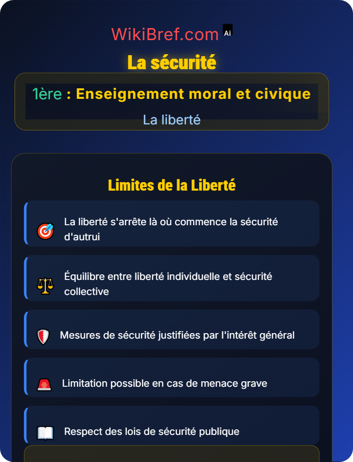 La sécurité Les limites de la liberté
