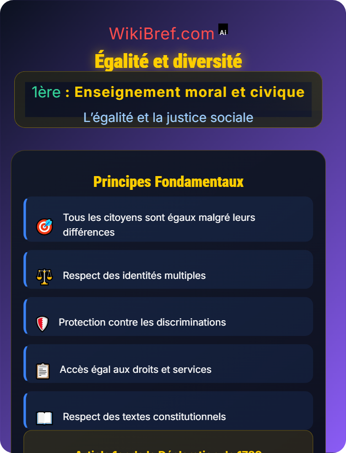 Égalité et diversité Le principe d’égalité