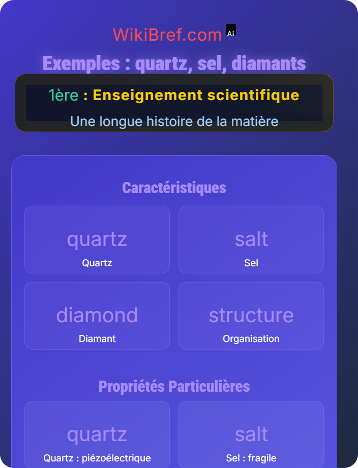Exemples : quartz, sel, diamants Les édifices ordonnés : les cristaux