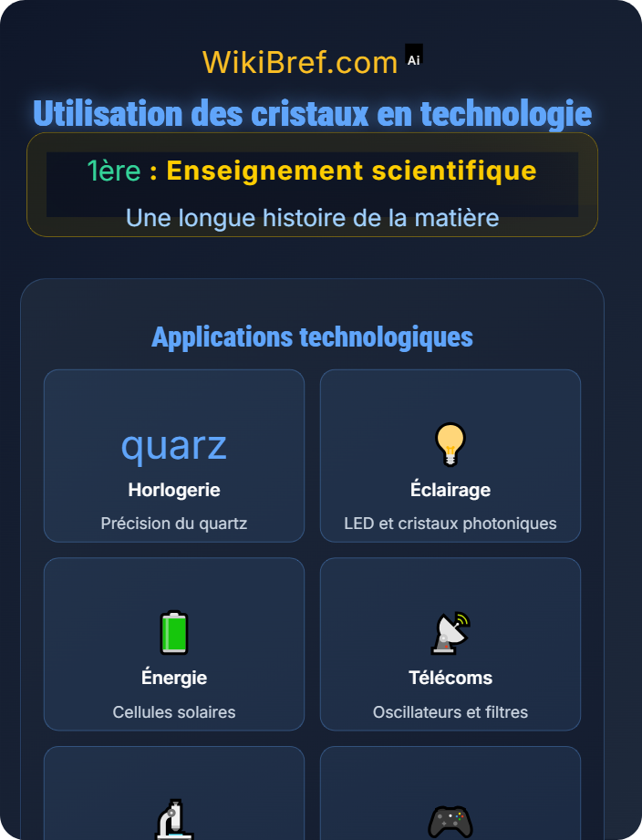 Utilisation des cristaux en technologie Les édifices ordonnés : les cristaux