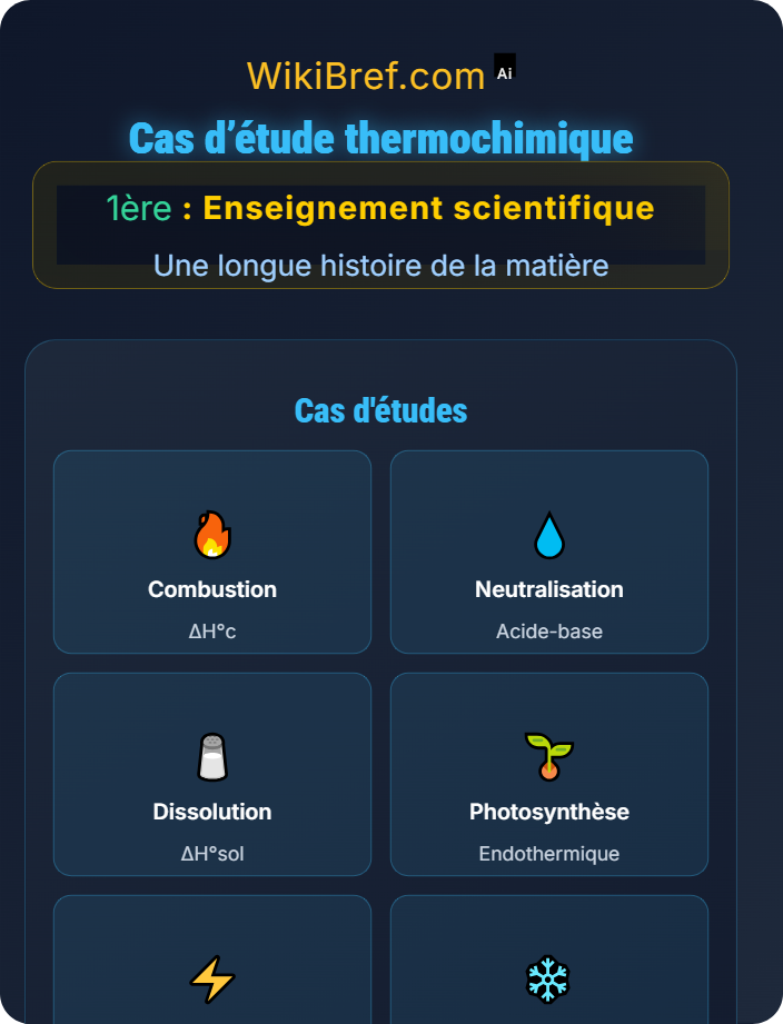 Cas d’étude thermochimique Interactions entre matière et énergie
