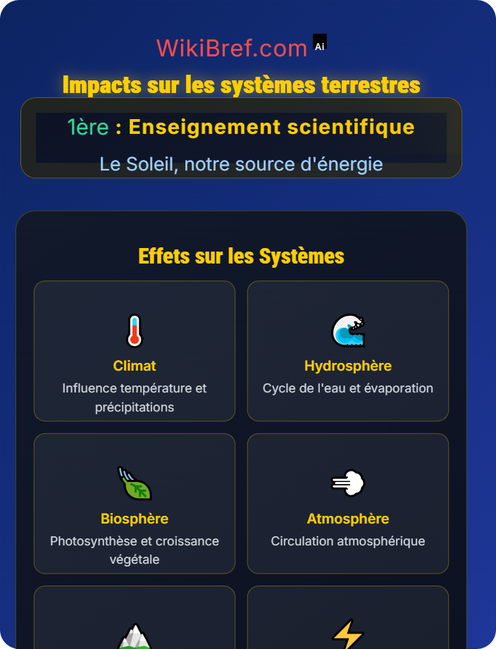 Impacts sur les systèmes terrestres Le rayonnement solaire