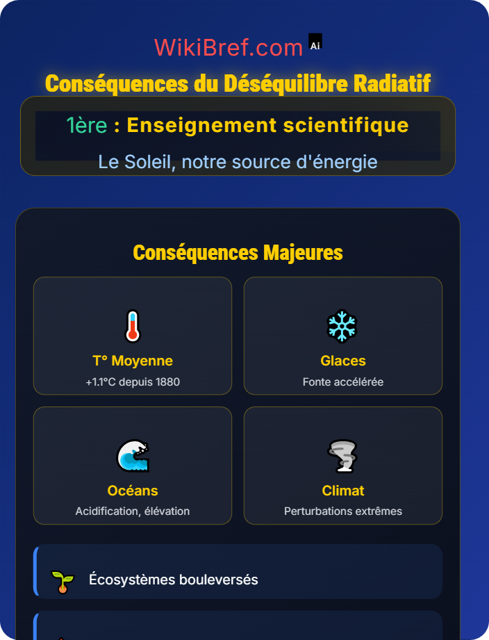 Conséquences du déséquilibre radiatif Le bilan radiatif de la Terre