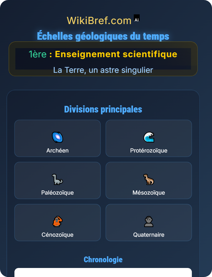 Échelles géologiques du temps L'histoire de l'âge de la Terre