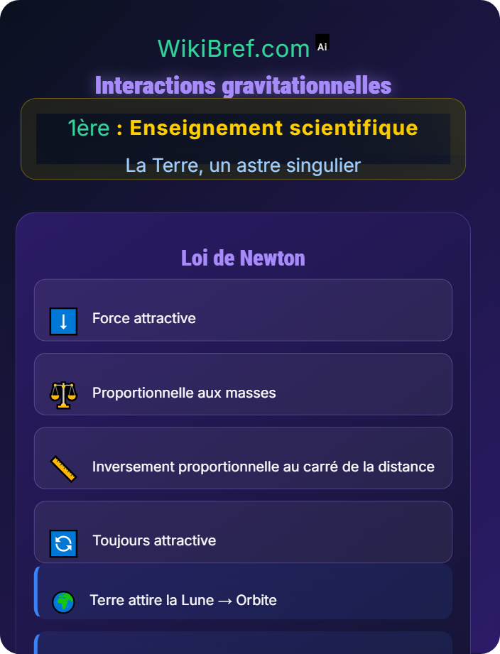 Interactions gravitationnelles La Terre dans l'Univers