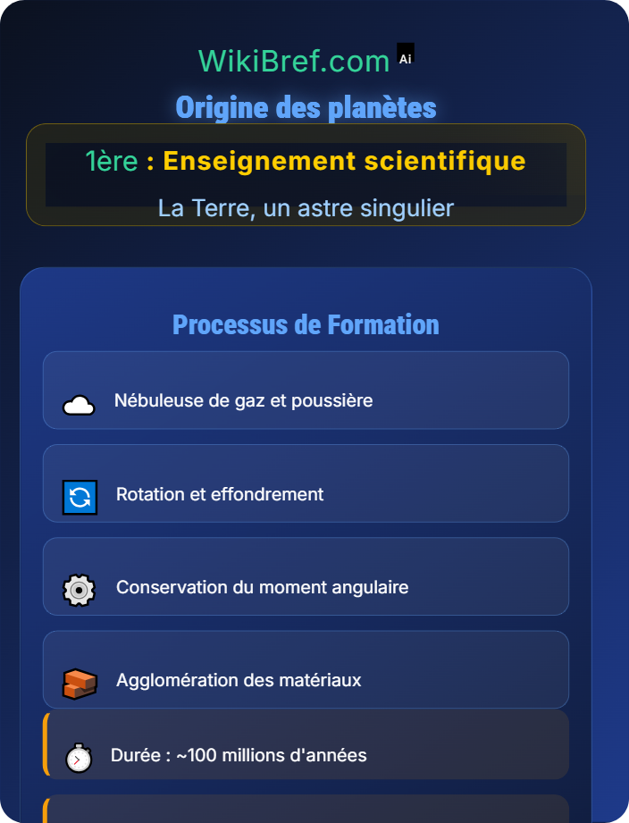 Origine des planètes La Terre dans l'Univers