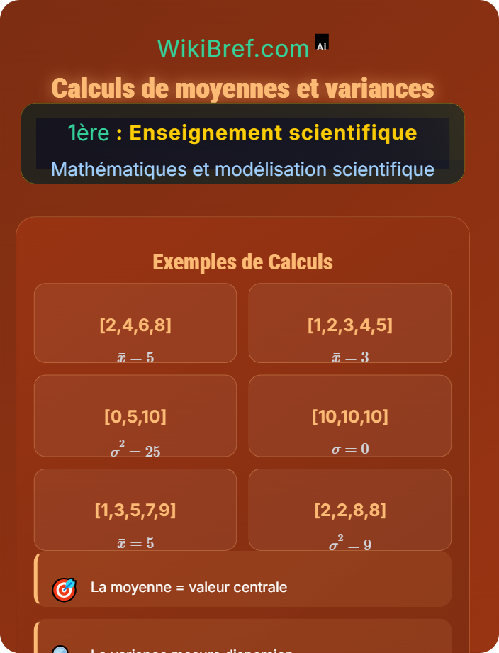 Calculs de moyennes et variances Analyse de l'information chiffrée