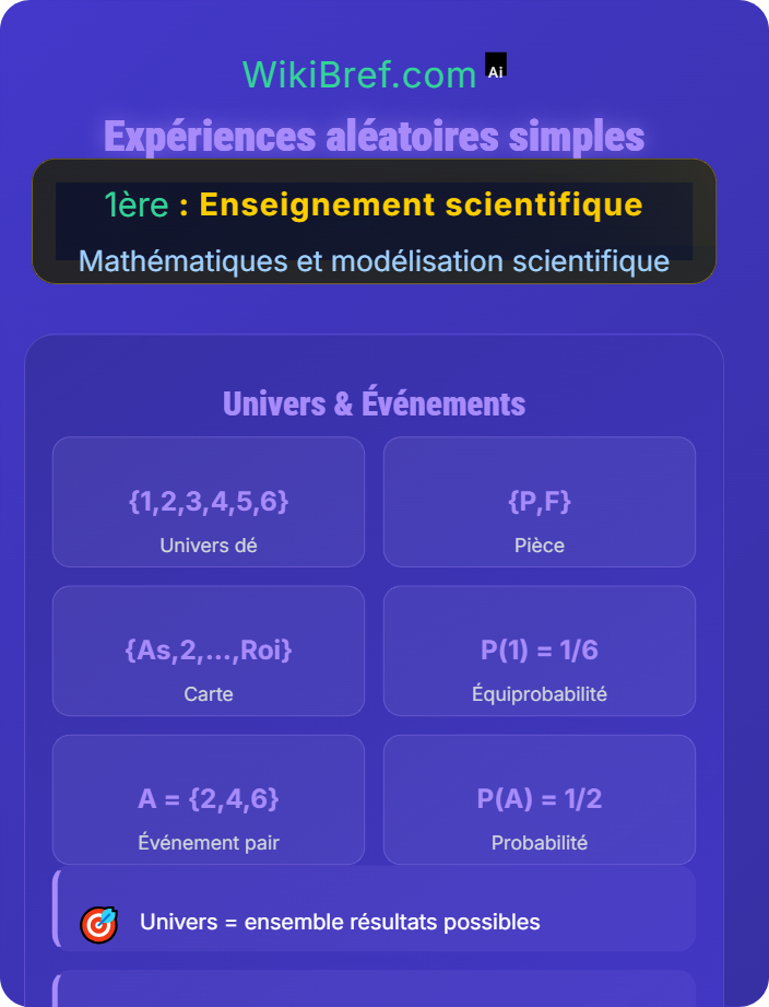 Expériences aléatoires simples Phénomènes aléatoires