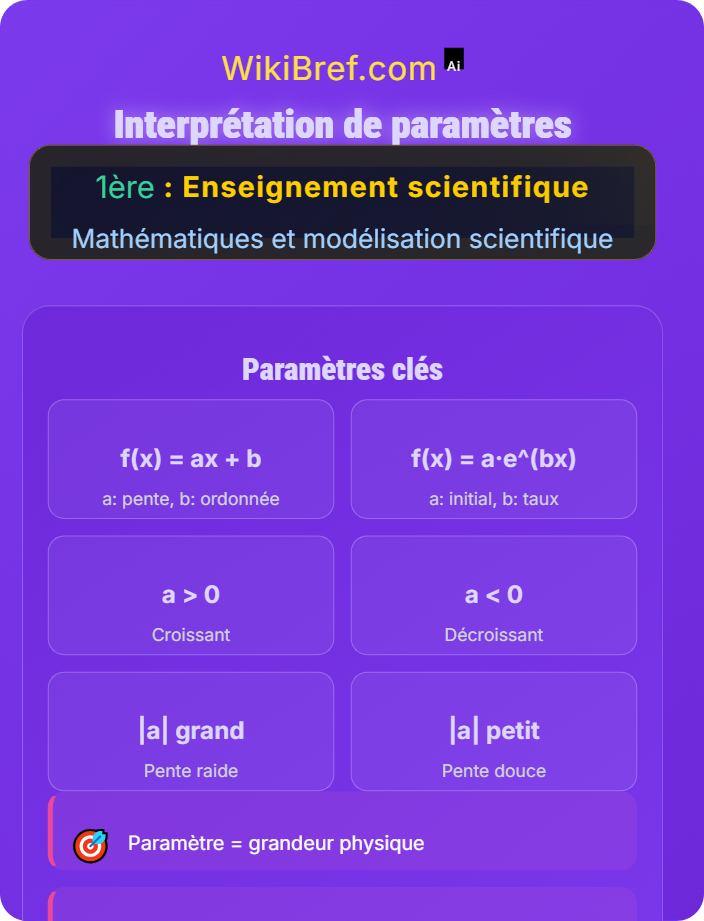 Interprétation de paramètres Fonctions affines et exponentielles