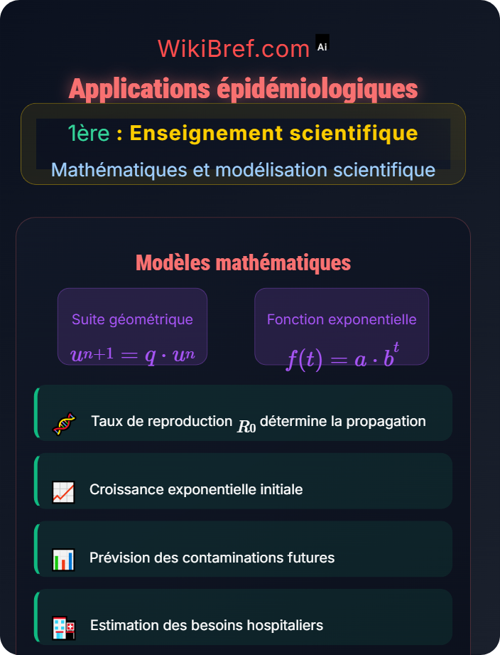 Applications épidémiologiques Modèles exponentiels et suites géométriques