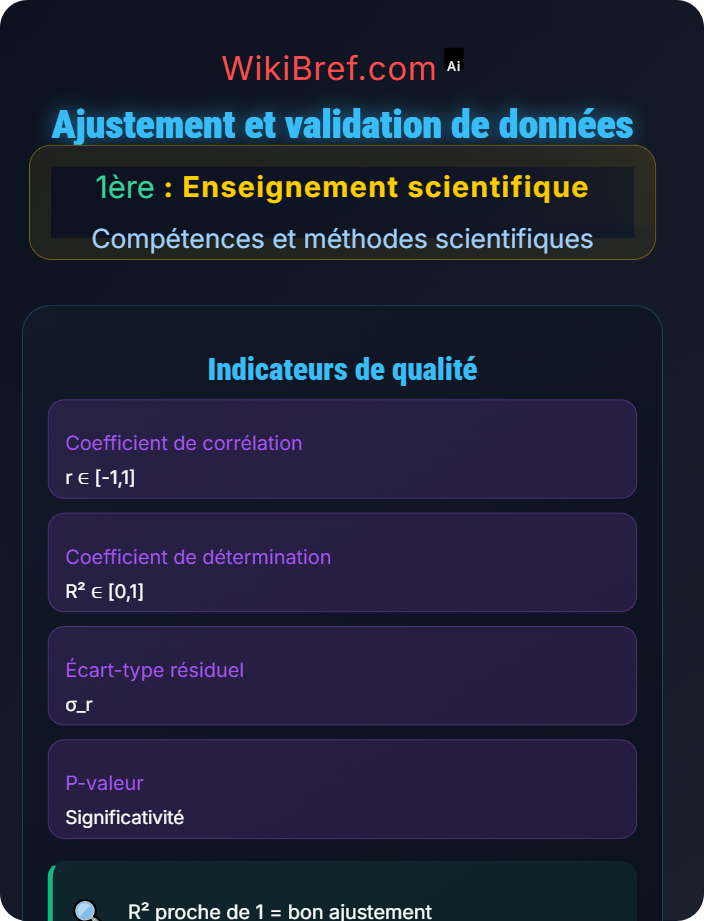Ajustement et validation de données Modélisation scientifique
