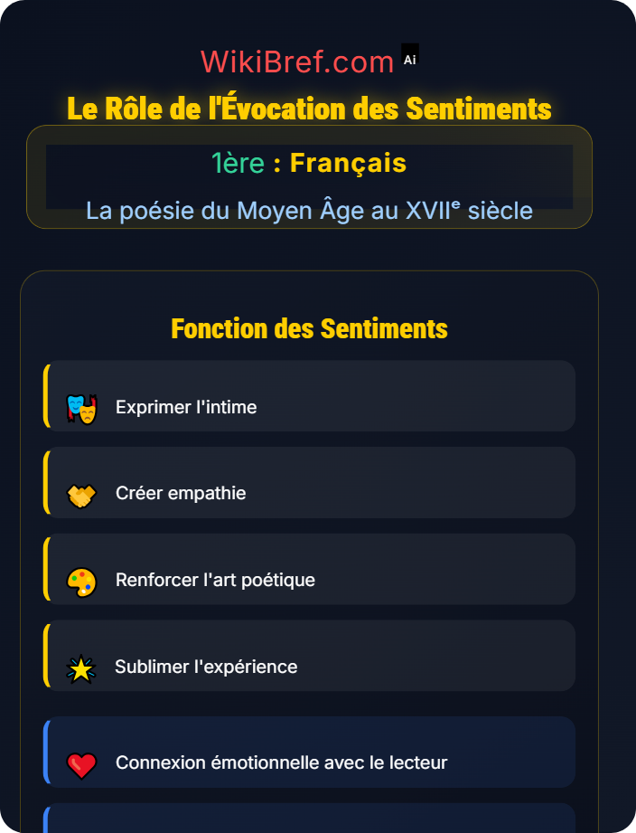 Le rôle de l’évocation des sentiments Lire la poésie lyrique