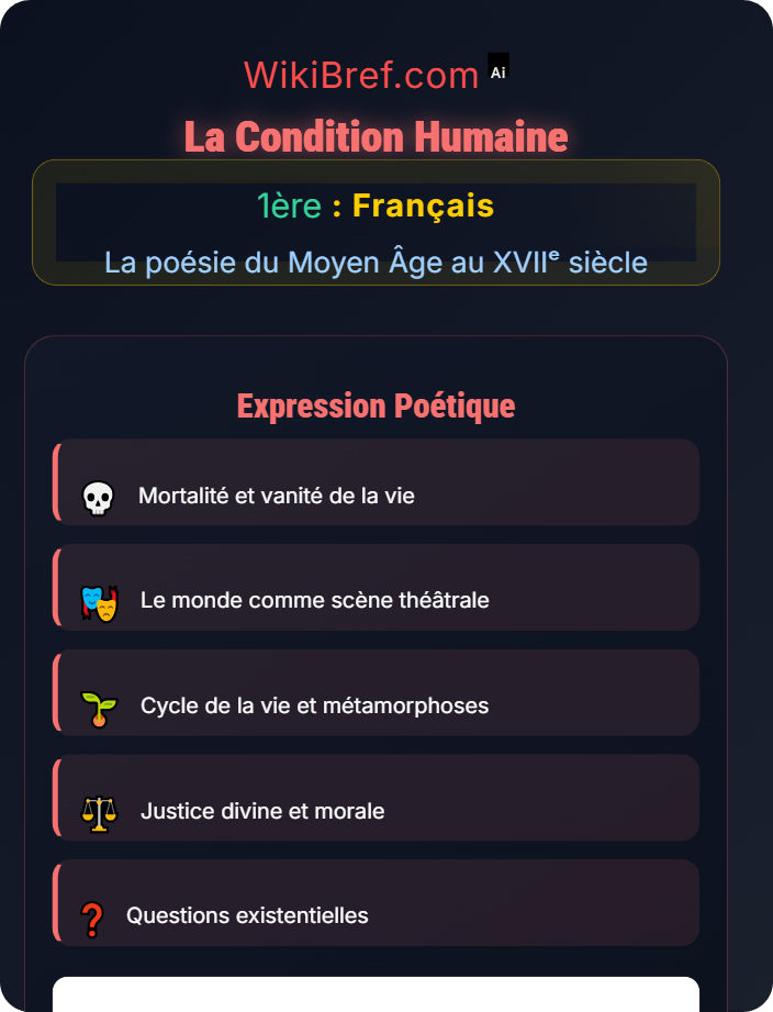 La condition humaine Thèmes majeurs de la poésie