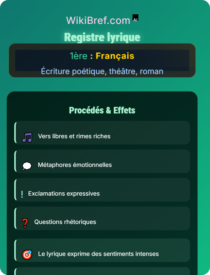 Registre lyrique Voix et registres littéraires
