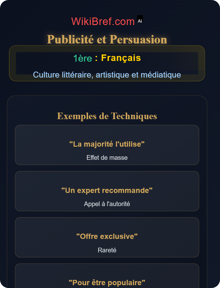 Publicité et persuasion Éducation aux médias