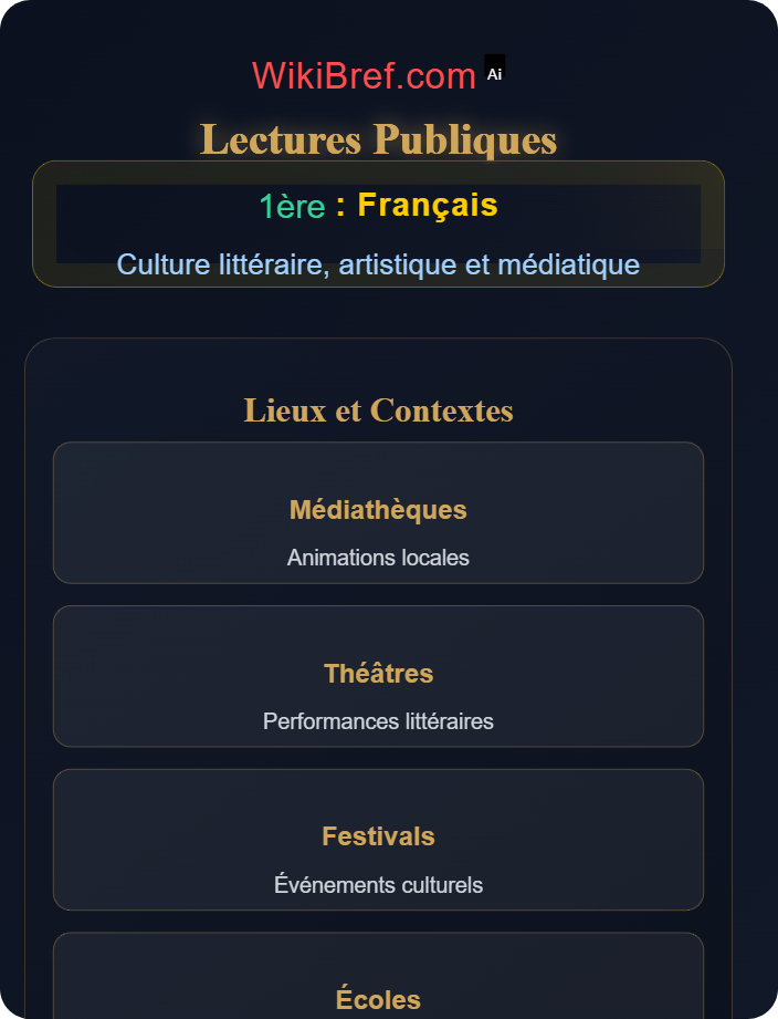 Lectures publiques Événements littéraires et festivals