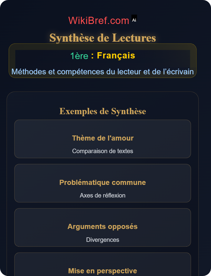 Synthèse de lectures Lire et comprendre
