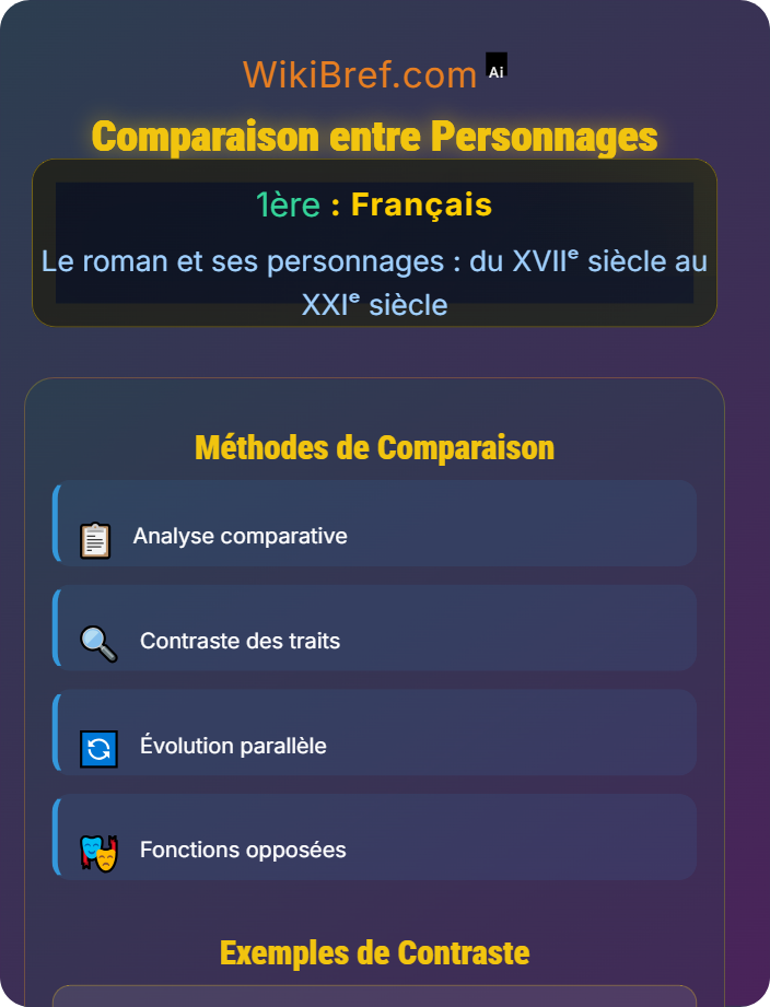 Comparaison entre personnages Le personnage de roman : fonctions et types