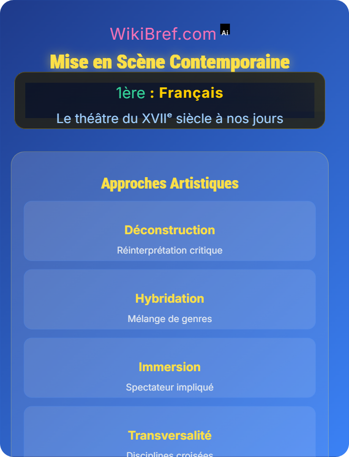 Mise en scène contemporaine Représentation et mise en scène
