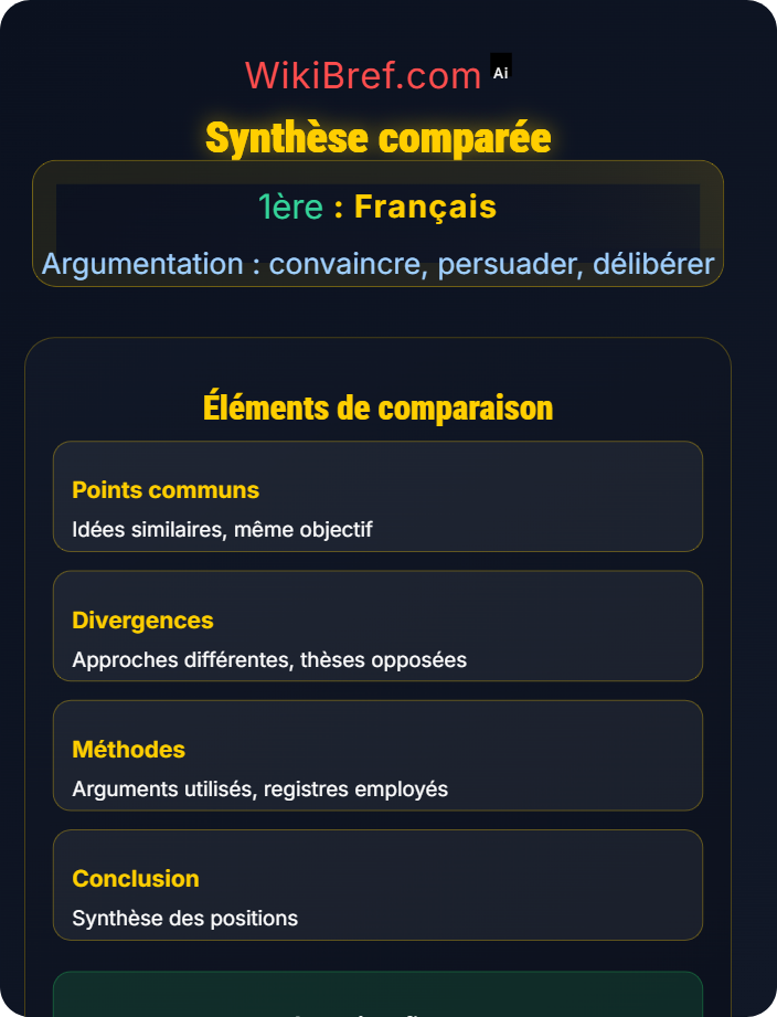 Synthèse comparée Lire des textes argumentatifs