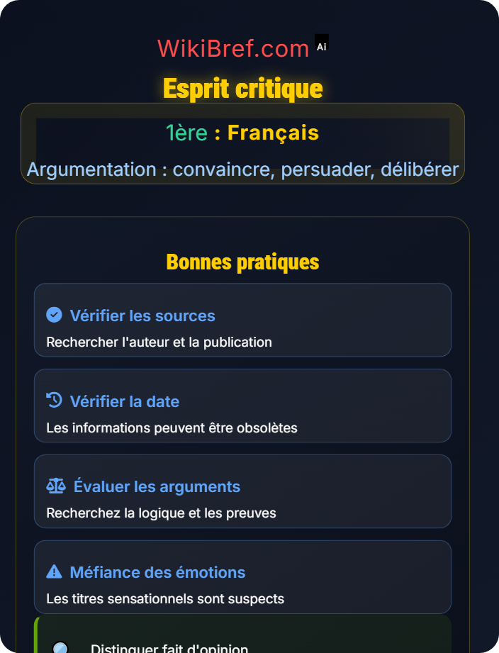 Esprit critique Argumentation dans les médias